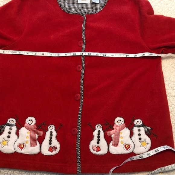 Really Ugly Vintage Christmas Sweater/ Button Down Red Cardigan. Size Medium. - Picture 10 of 13